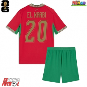 Marruecos Ayoub El Kaabi #20 Primera Equipación Niños Mundial 2026 Manga Corta (+ Pantalones cortos)
